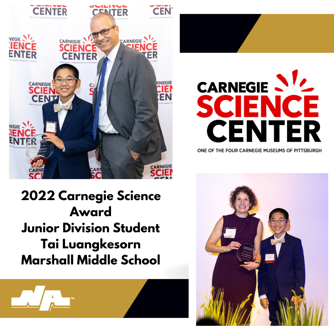 2022 Carnegie Science Award Junior Division Student Tai Luangkesorn from MMS